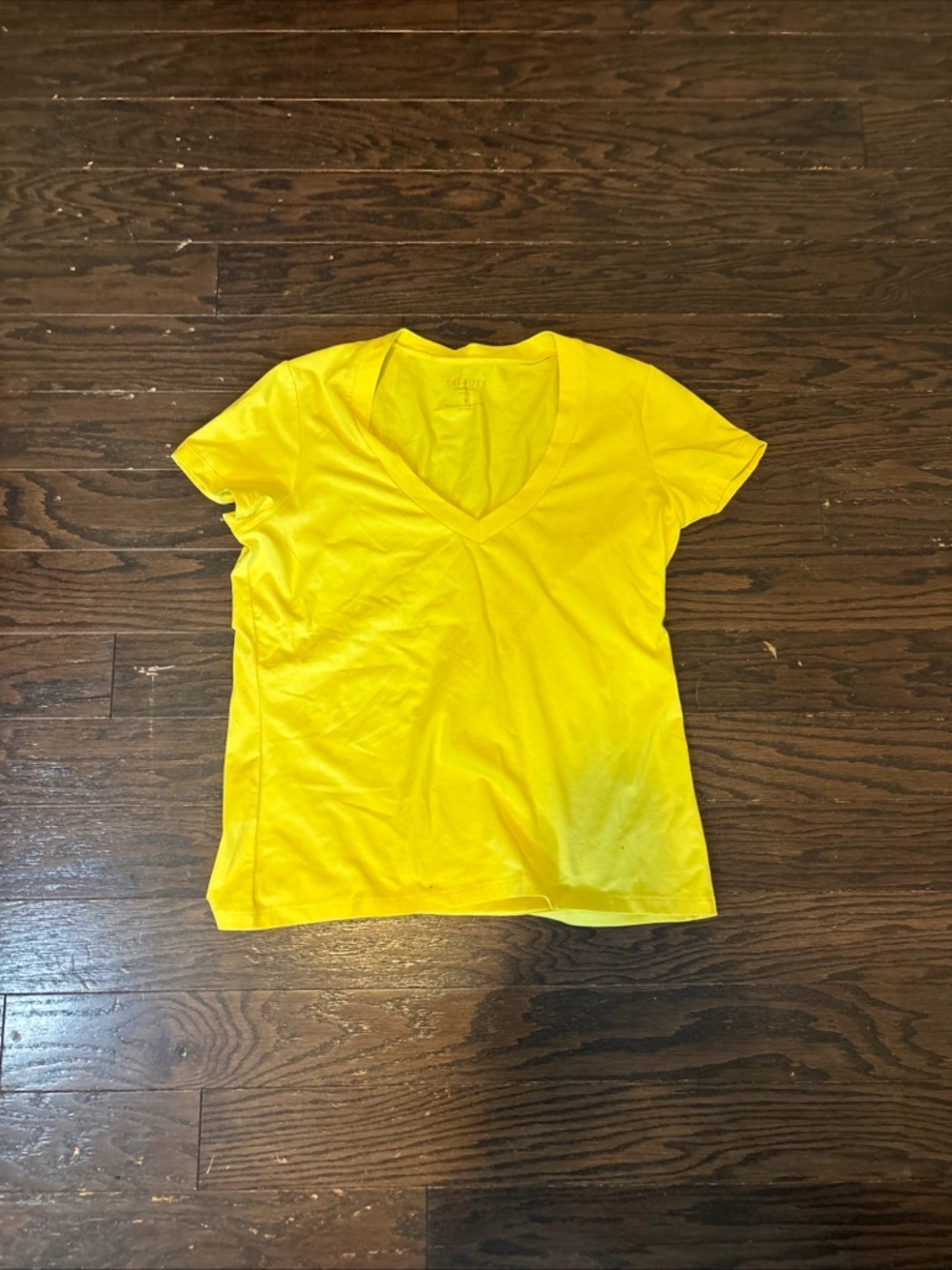 NWT Talbots Women's Bright Yellow V-Neck Tee